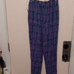 Purple and Teal Elephant Print Lounge Pants